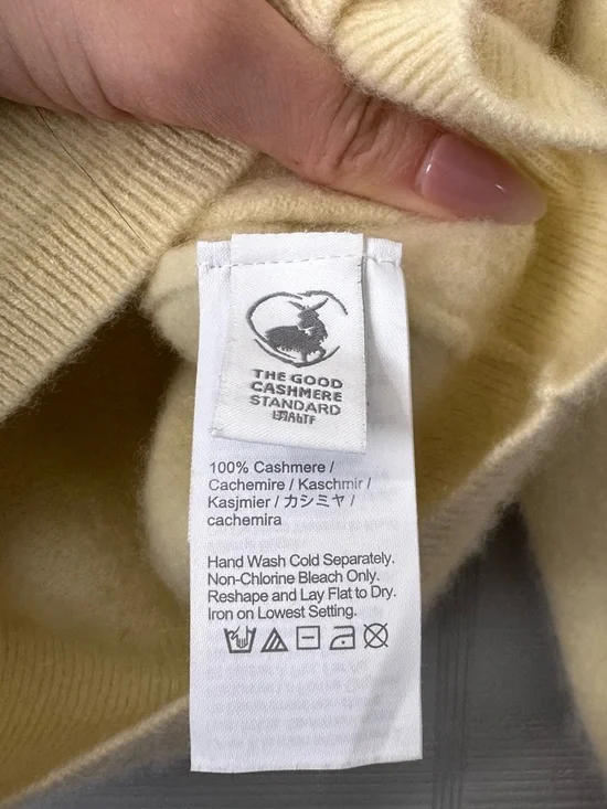 Knit for J.Crew Cashmere Knit Cream Ivory Long Sleeve Pullover Sweater Crewneck - Picture 5 of 5